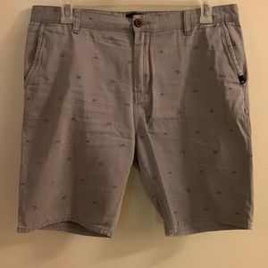 Gray Straight Fit Quiksilver Shorts